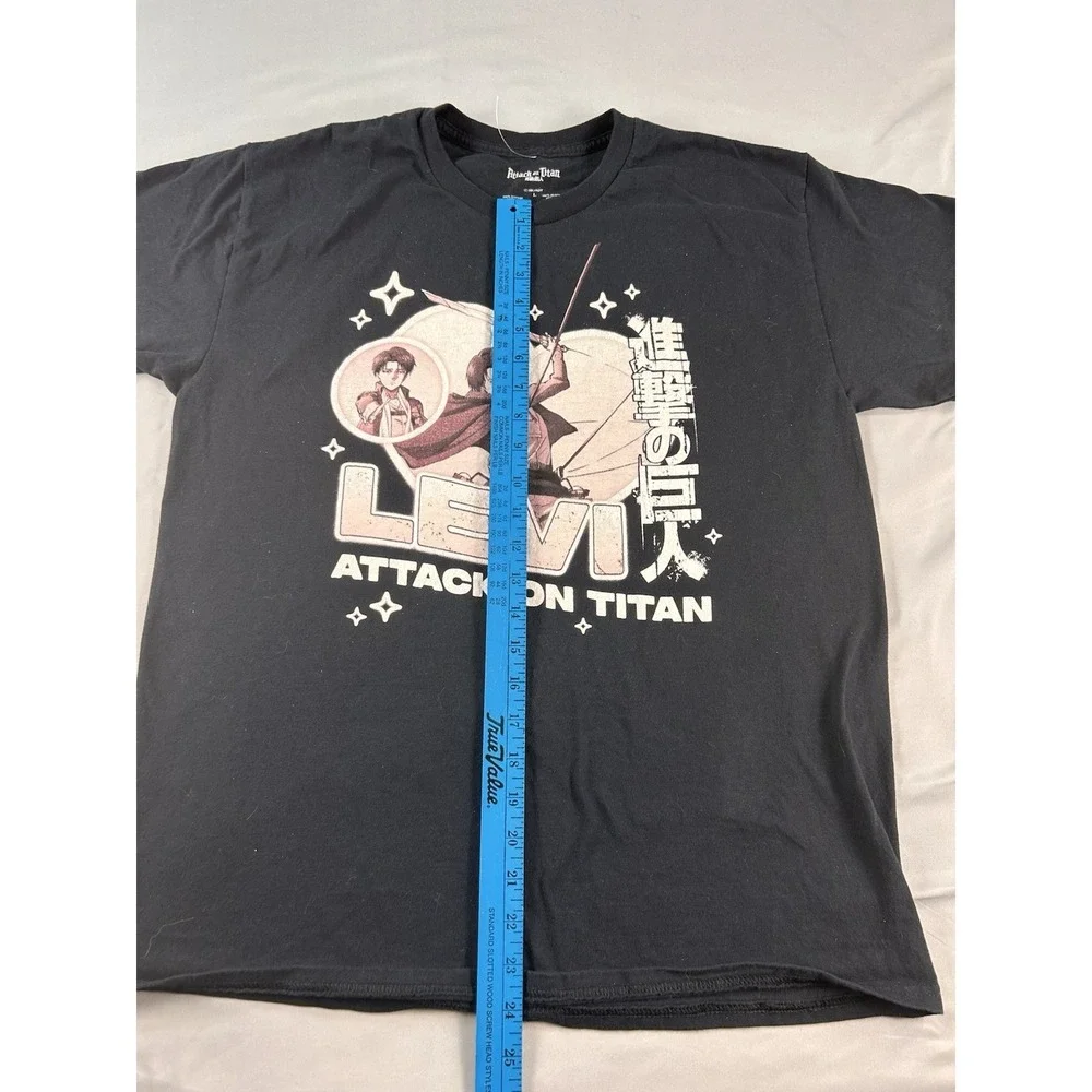 Attack On Titan Levi Ackerman T-Shirt‎ Mens Large Black Anime